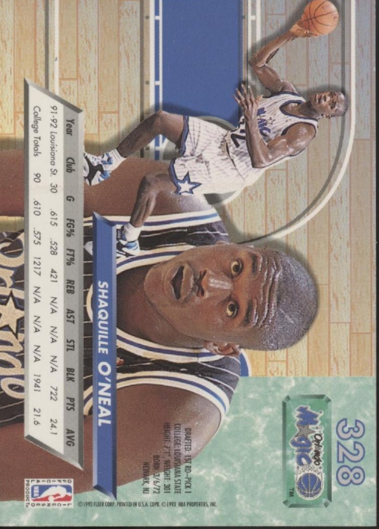 Shaquille O'Neal 1992 - 93 Fleer Ultra RC #328 #4 - Collector Store LLC