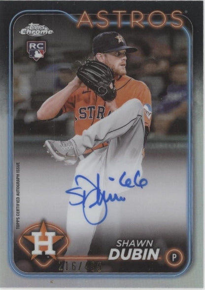 Shawn Dubin 2024 Topps Chrome Refractor RC Auto 216/499 #RA - SDU - Collector Store LLC