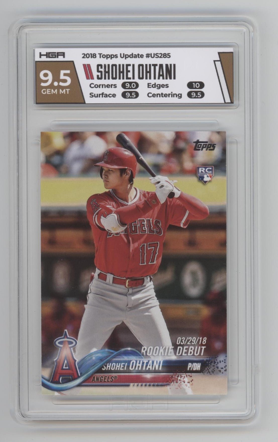 Shohei Ohtani 2018 Topps Update Series RC #US285 HGA 9.5 - Collector Store LLC