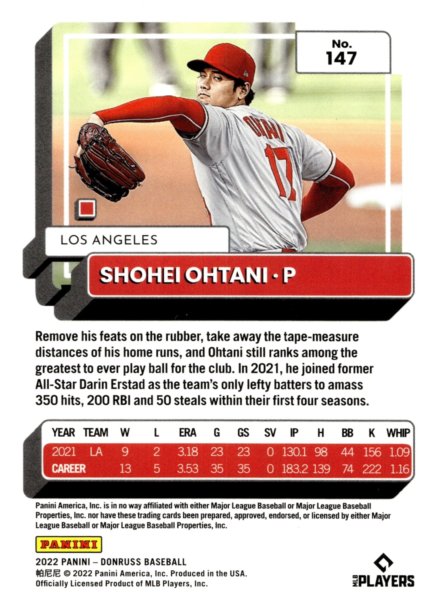 Shohei Ohtani 2022 Panini Donruss Pink Foil #147 - Collector Store LLC