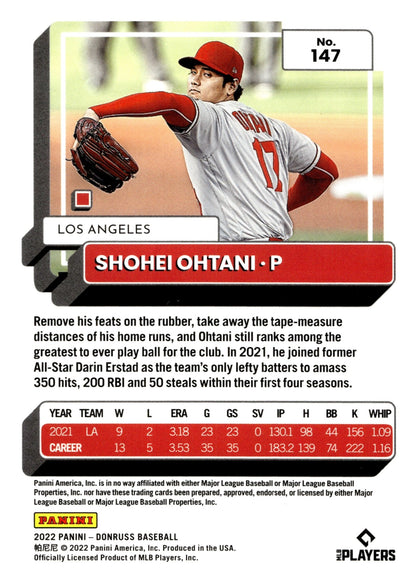 Shohei Ohtani 2022 Panini Donruss Pink Foil #147 - Collector Store LLC