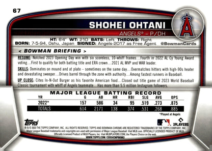 Shohei Ohtani 2023 Bowman Chrome #67 - Collector Store LLC