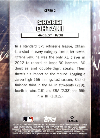Shohei Ohtani 2023 Topps Stadium Club Chief Fantasy Professionals #CFPRO - 2 - Collector Store LLC