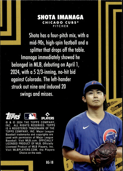 Shota Imanaga 2024 Topps Black Gold RC #BG - 18 - Collector Store LLC