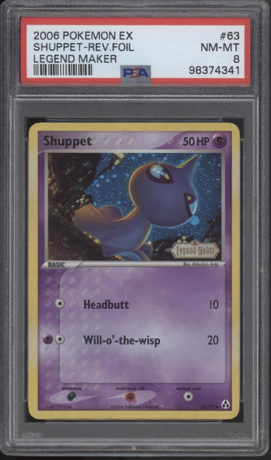 Shuppet Pokemon Legend Maker Reverse Foil 63 PSA 8 - Collector Store LLC
