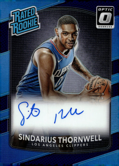 Sindarius Thornwell 2017 - 18 Donruss Optic Rated Rookie Purple Prizm RC Auto #194 - Collector Store LLC