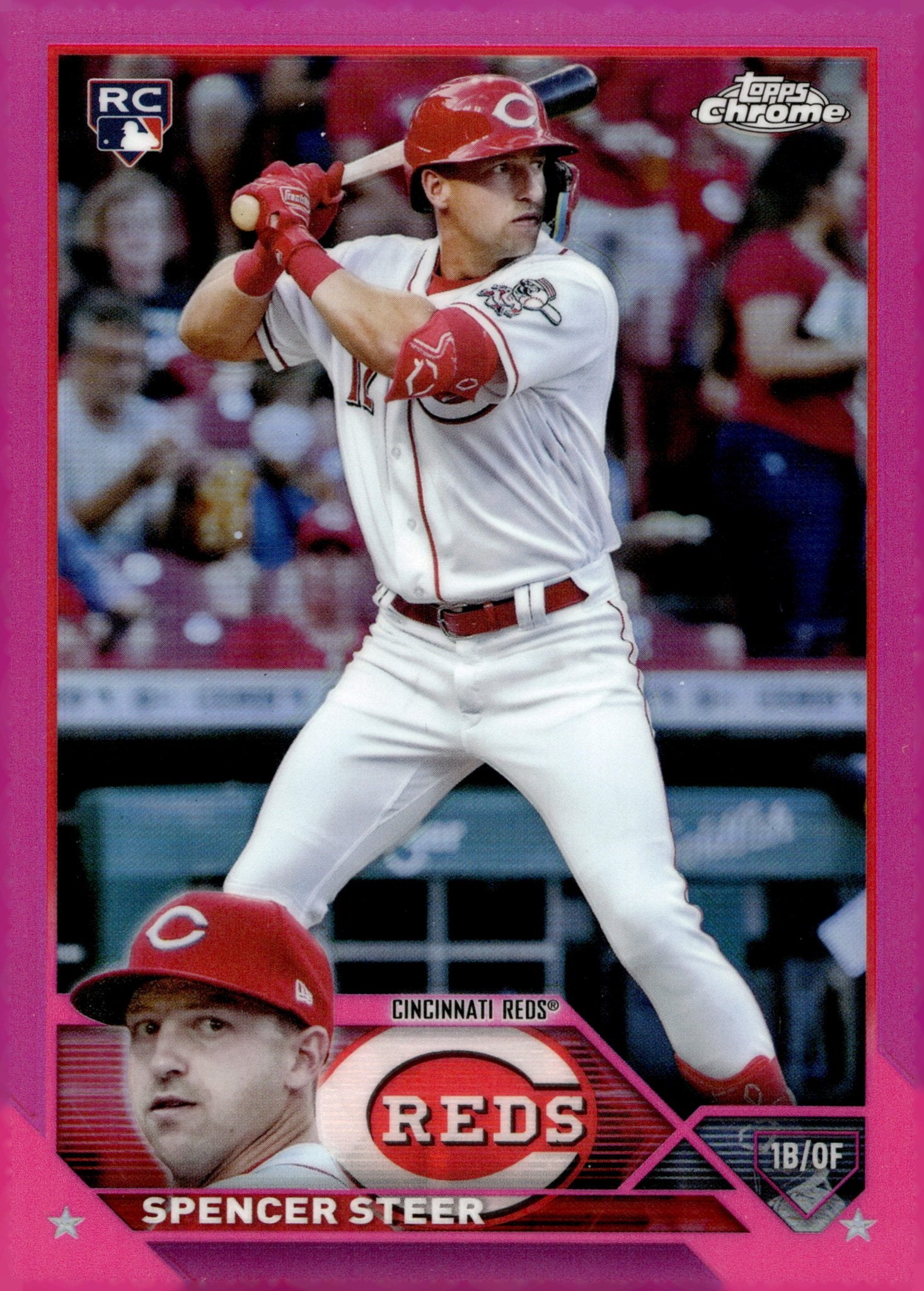 Spencer Steer 2023 Topps Chrome Pink Refractor RC #146 - Collector Store LLC