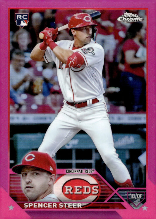 Spencer Steer 2023 Topps Chrome Pink Refractor RC #146 - Collector Store LLC