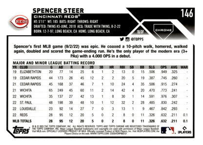 Spencer Steer 2023 Topps Chrome Sepia Refractor RC #146 - Collector Store LLC