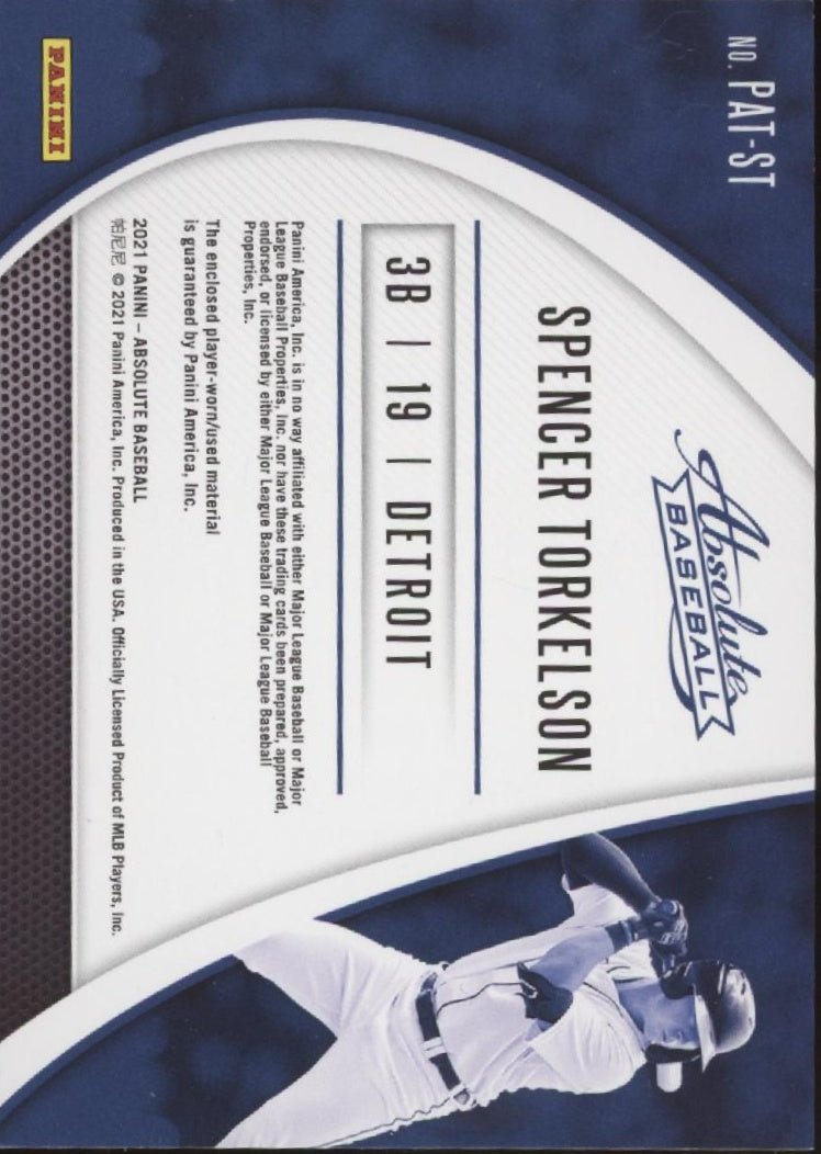 Spencer Torkelson 2021 Panini Absolute Patches Swatch 80/99 #PAT - ST - Collector Store LLC