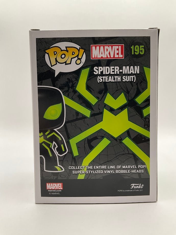 Spider - Man (Stealth Suit) Funko Pop! Marvel #195 GITD Hot Topic Exclusive - Collector Store LLC