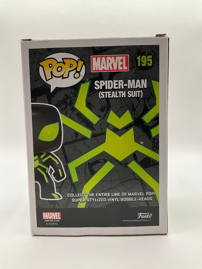 Spider - Man (Stealth Suit) Funko Pop! Marvel #195 GITD Hot Topic Exclusive - Collector Store LLC