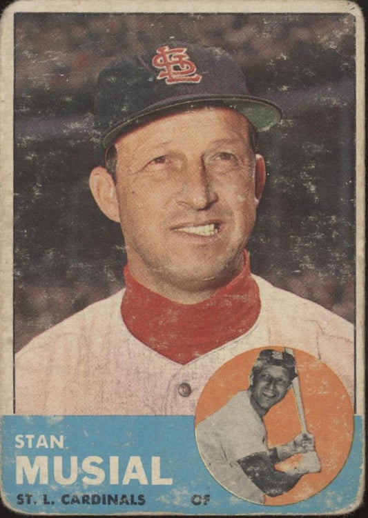 Stan Musial 1963 Topps #250 St. Louis Cardinals GD - Collector Store LLC