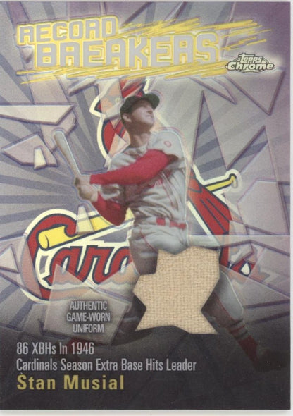 Stan Musial 2003 Topps Chrome Record Breakers Refractor Swatch #RBCR - SM - Collector Store LLC