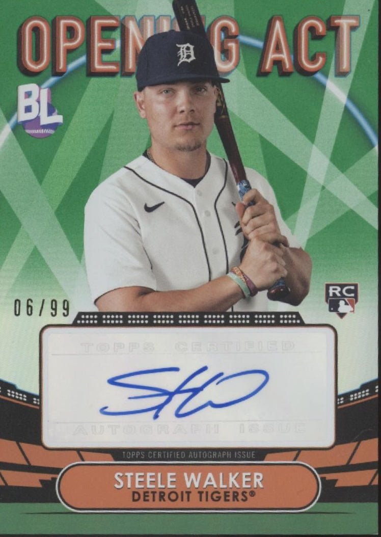 Steele Walker 2023 Topps Big League Opening Act Green RC Auto 06/99 #OAA - STE - Collector Store LLC