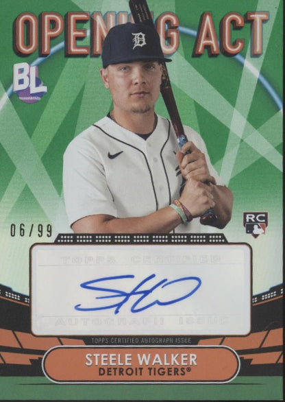 Steele Walker 2023 Topps Big League Opening Act Green RC Auto 06/99 #OAA - STE - Collector Store LLC