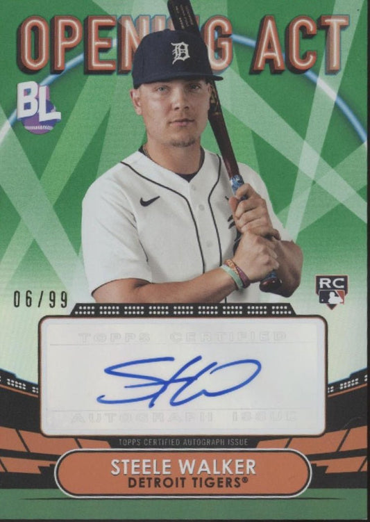 Steele Walker 2023 Topps Big League Opening Act Green RC Auto 06/99 #OAA - STE - Collector Store LLC