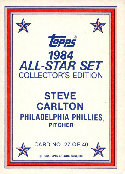 Steve Carlton 1984 Topps All Star Set Collector's Edition #27 - Collector Store LLC
