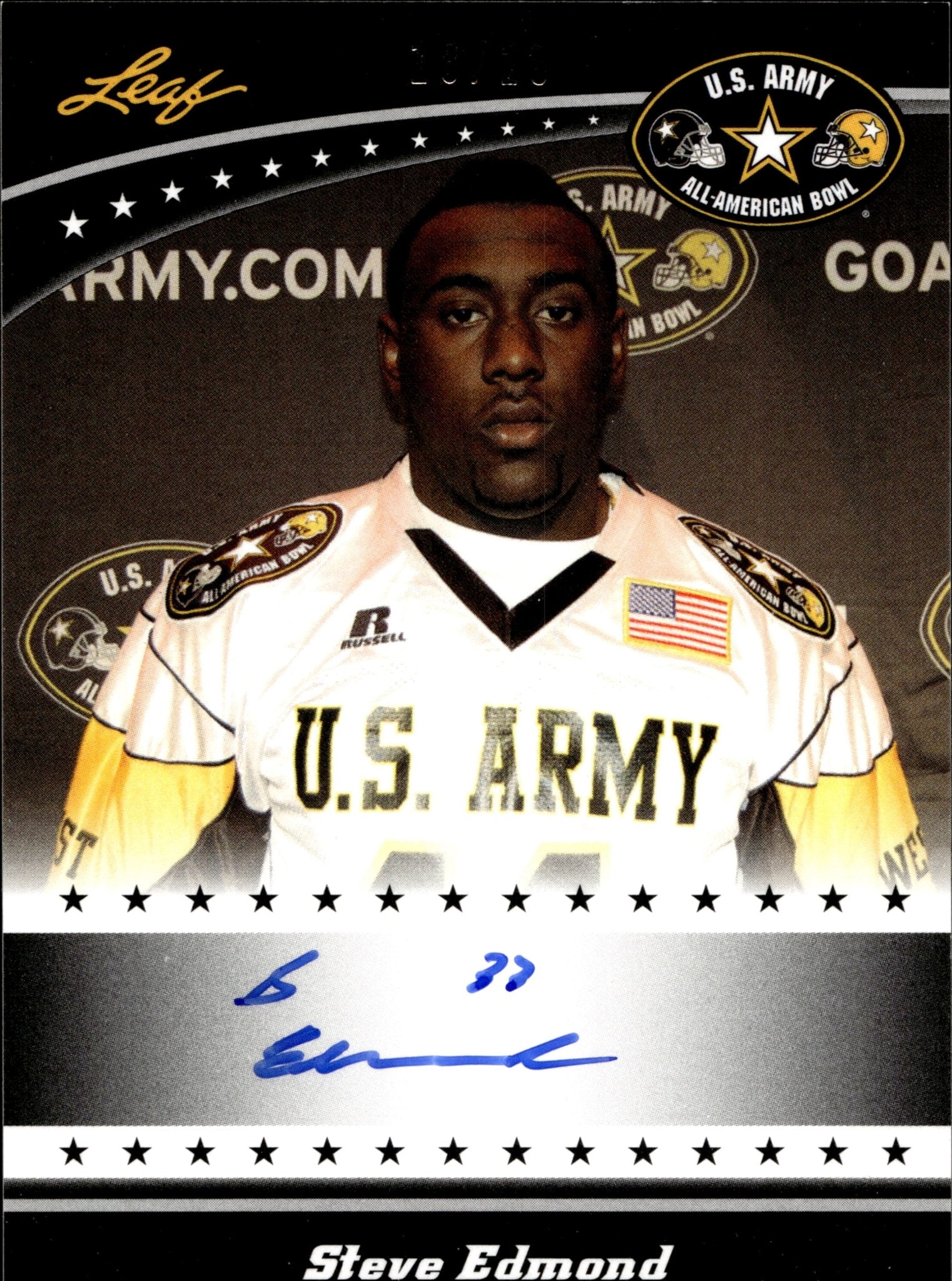 Steve Edmond 2011 Leaf US Army All American Bowl RC 18/20 #TA - SE1 - Collector Store LLC