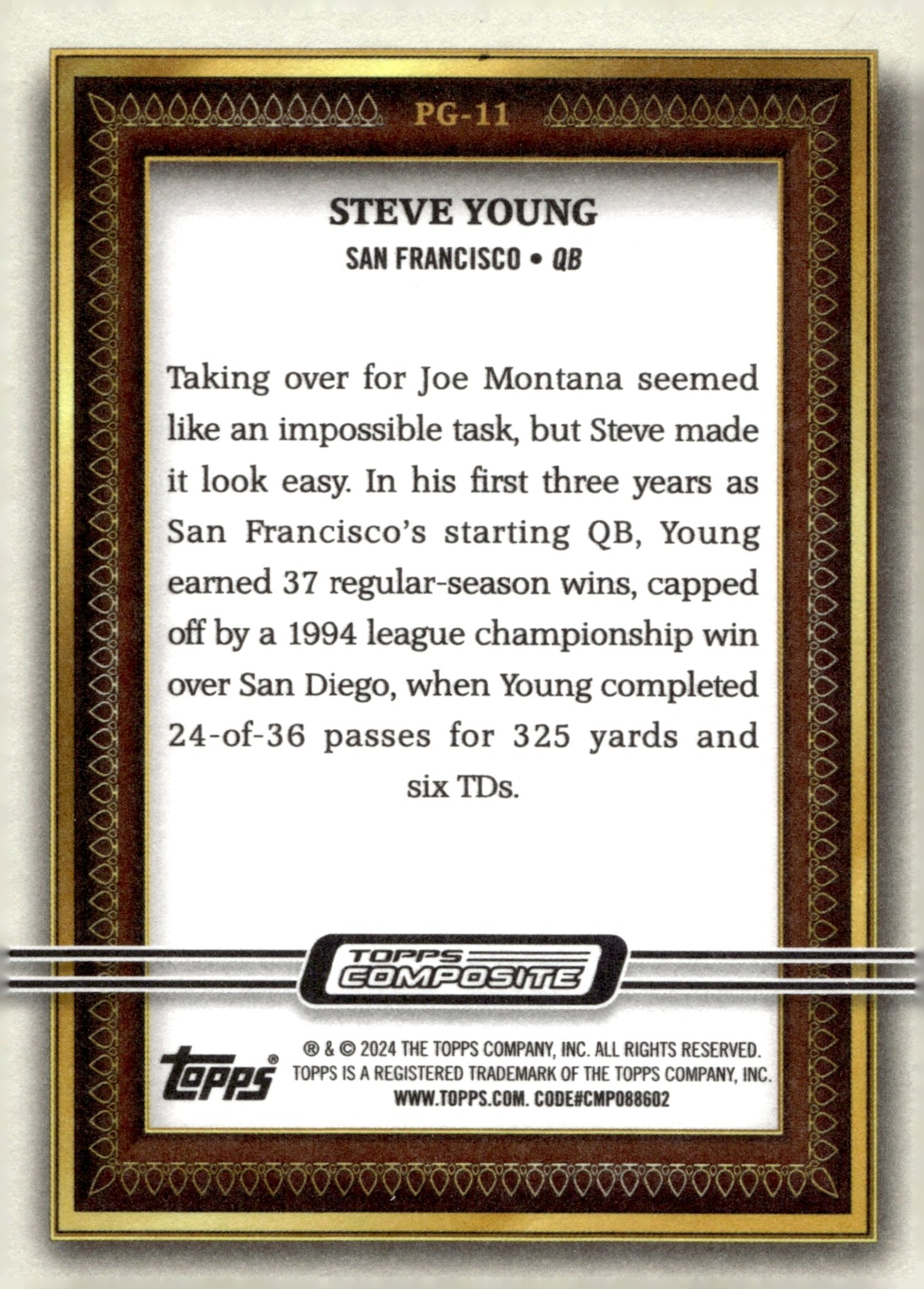 Steve Young 2024 Topps Composite Gallery #PG - 11 - Collector Store LLC