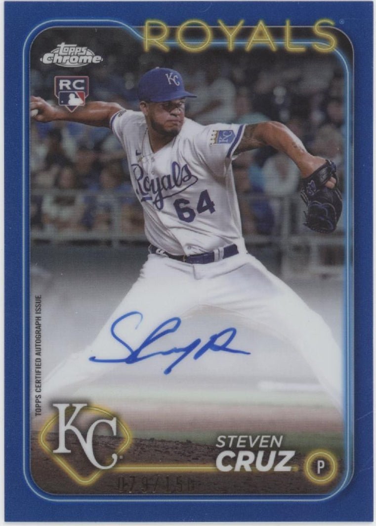Steven Cruz 2024 Topps Chrome Blue Refractor RC Auto 079/150 #RA - SC - Collector Store LLC