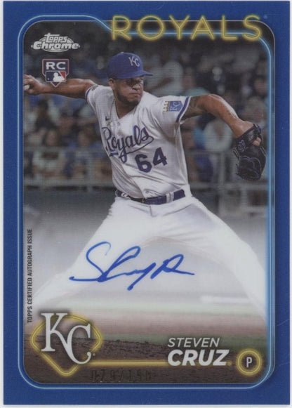 Steven Cruz 2024 Topps Chrome Blue Refractor RC Auto 079/150 #RA - SC - Collector Store LLC