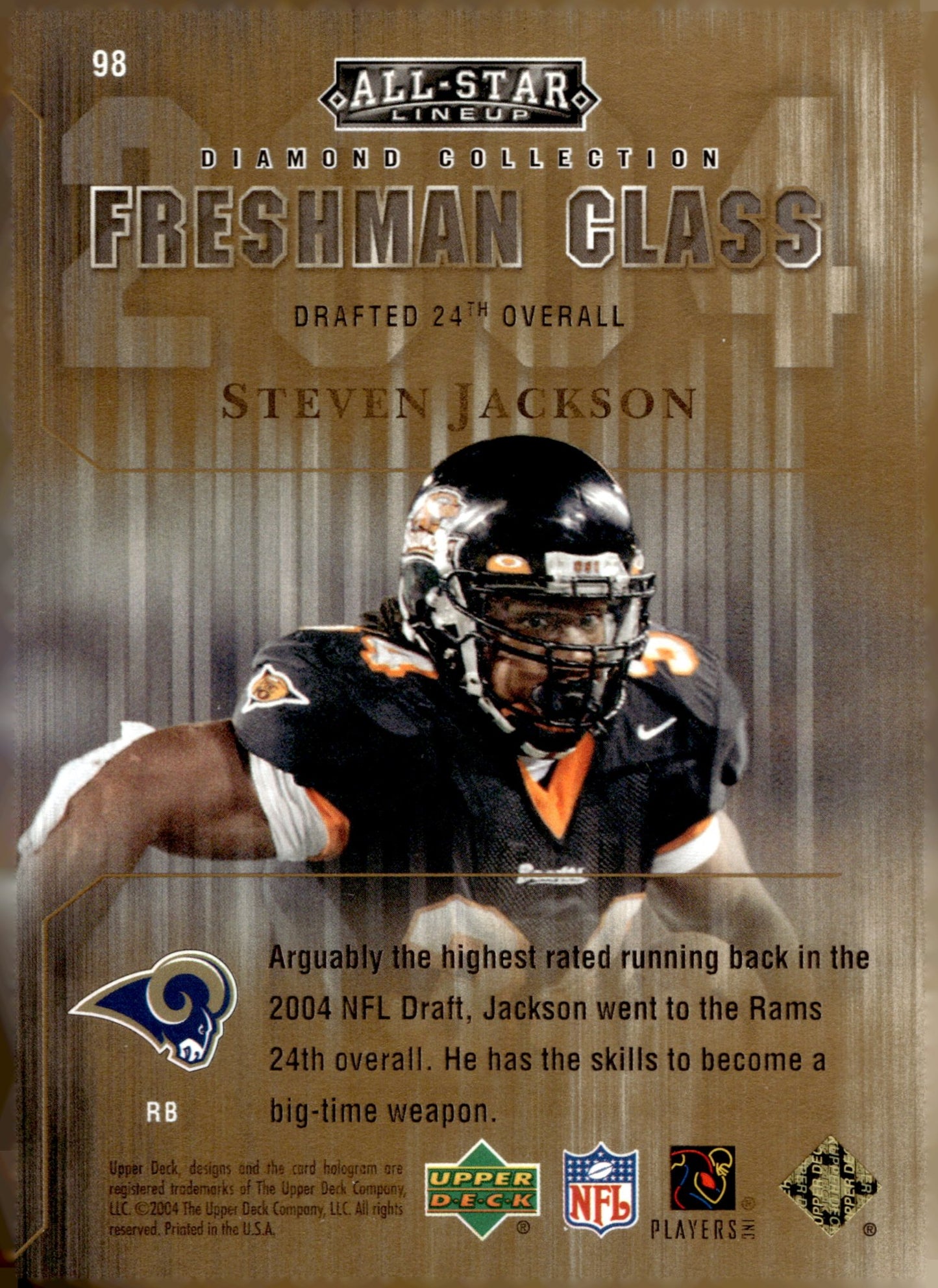 Steven Jackson 2004 Upper Deck Diamond Collection Freshman Class Gold Honors /50 - Collector Store LLC