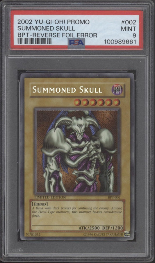 Summoned Skull Yu - Gi - Oh! BPT Promo Reverse Foil Error #002 PSA 9 - Collector Store LLC