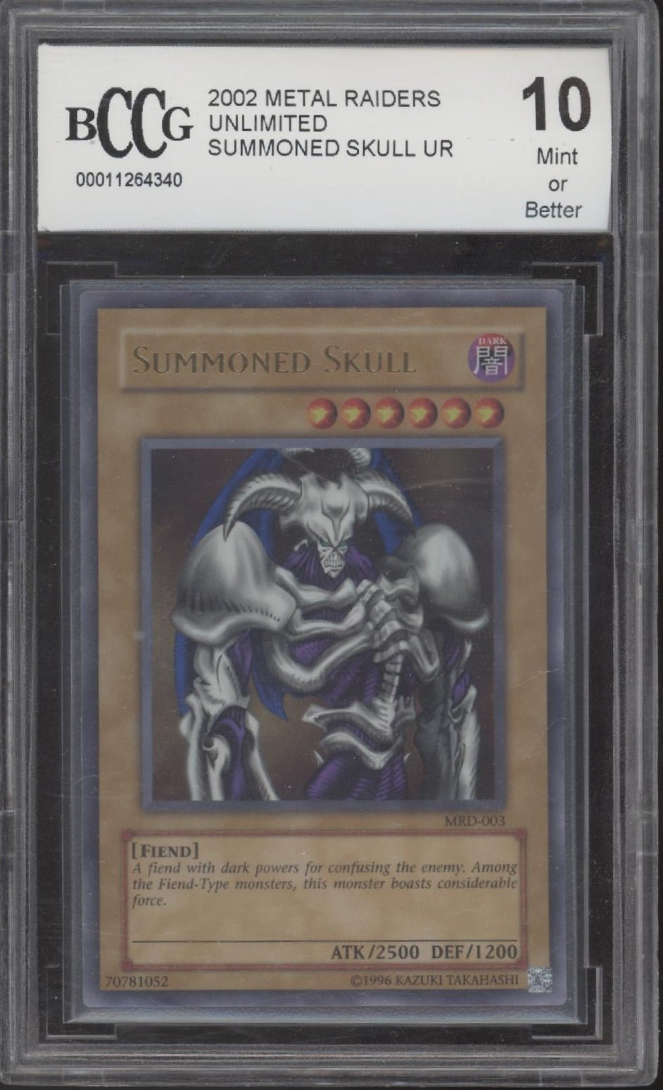 Summoned Skull Yu - Gi - Oh! Metal Raiders Unlimited Ultra Rare #003 Beckett 10 - Collector Store LLC