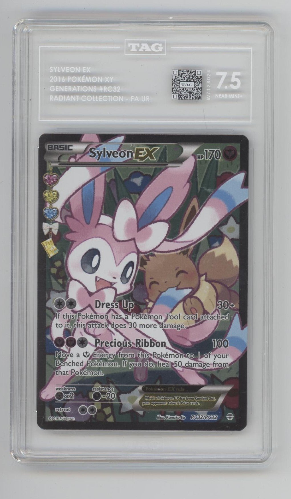 Sylveon ex Pokemon Generations Radiant Collection #RC32 TAG 7.5 - Collector Store LLC