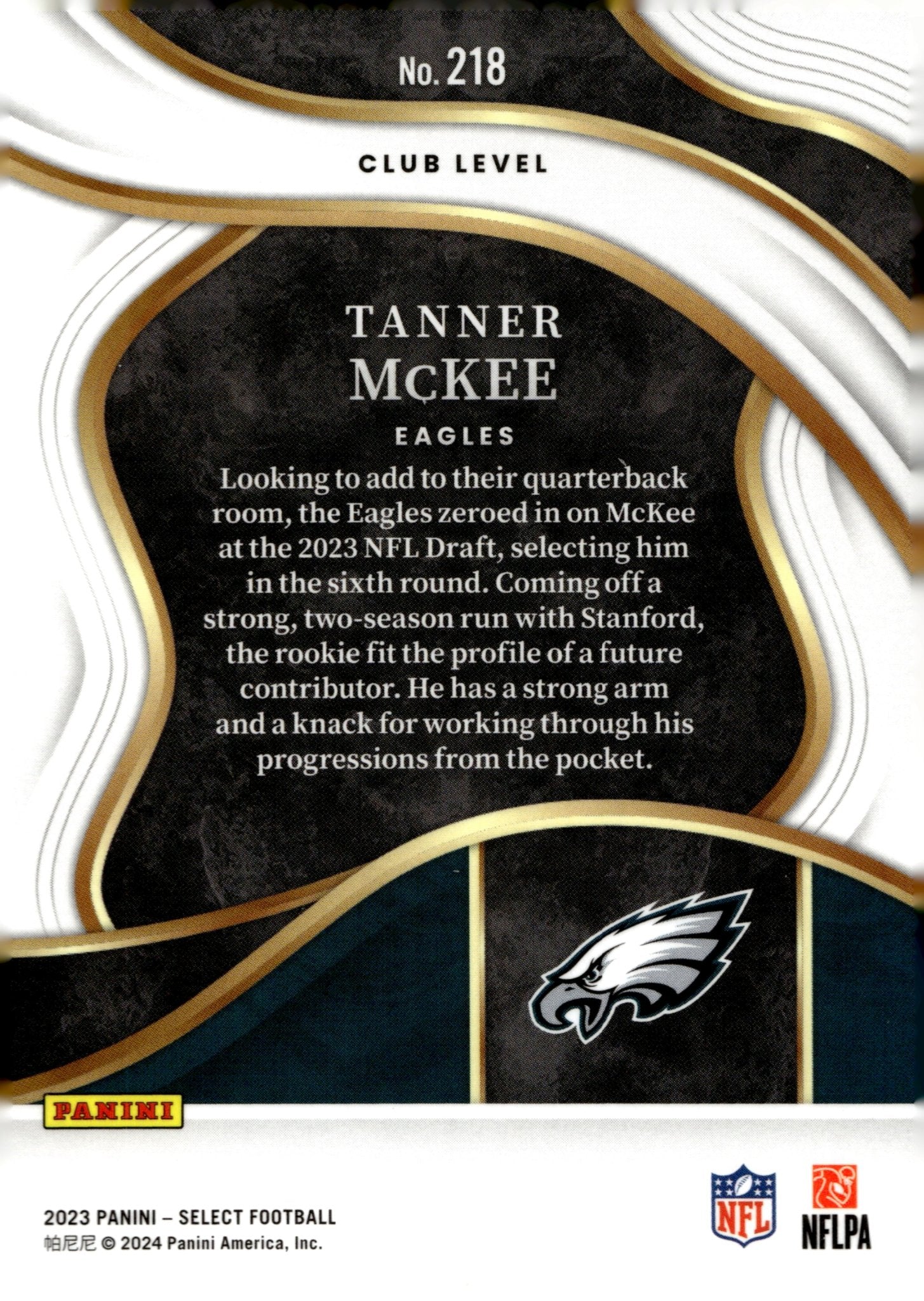 Tanner McKee 2023 Panini Select RC #218 - Collector Store LLC