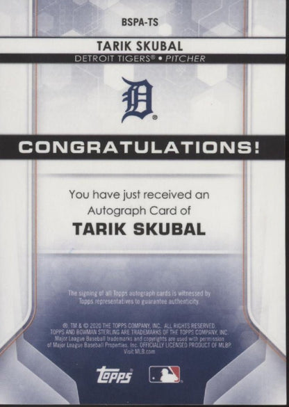 Tarik Skubal 2020 Bowman Sterling Auto #BSPA - TS - Collector Store LLC