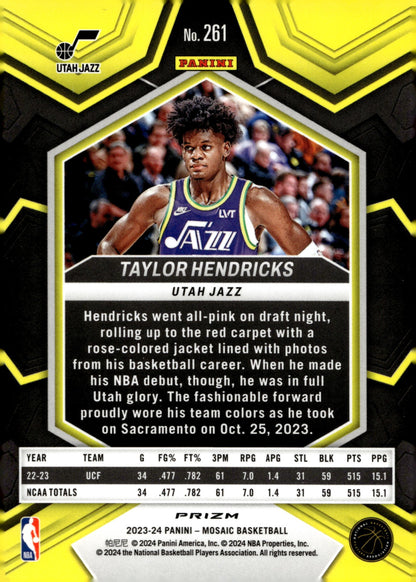 Taylor Hendricks 2023 - 24 Panini Mosaic NBA Debut Prizm RC #261 - Collector Store LLC