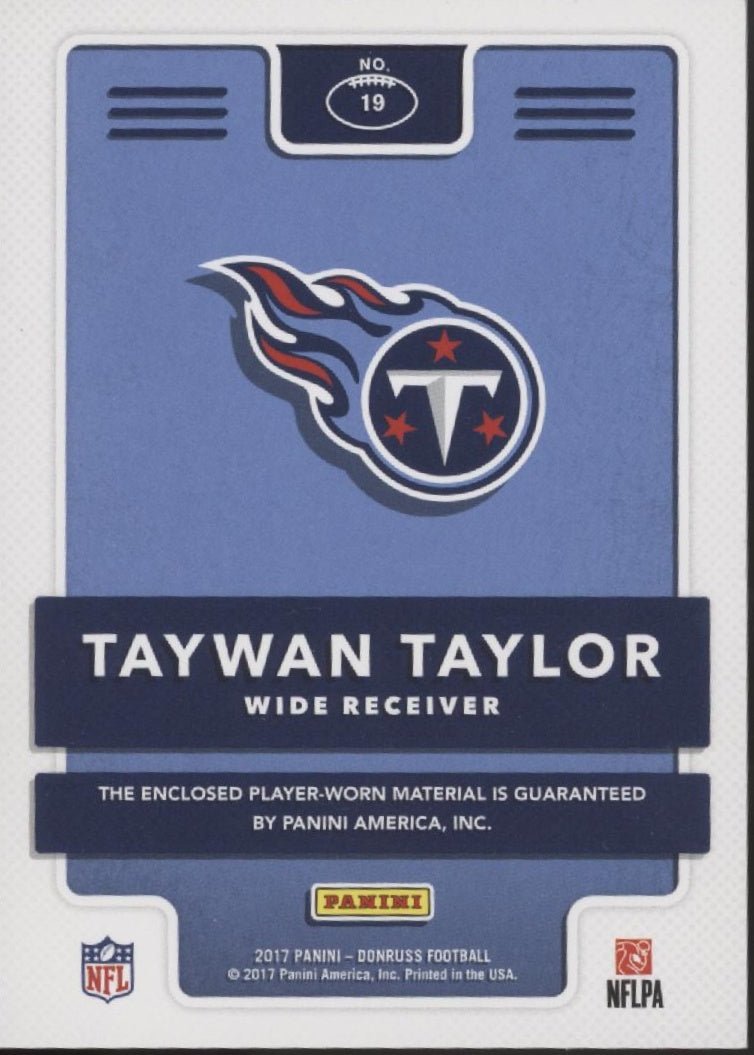 Taywan Taylor 2017 Panini Donruss Rookie Phenom Swatch #19 - Collector Store LLC