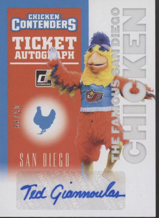 The Famous San Diego Chicken 2022 Panini Donruss Ticket Auto 05/88 #SCCS - TG - Collector Store LLC