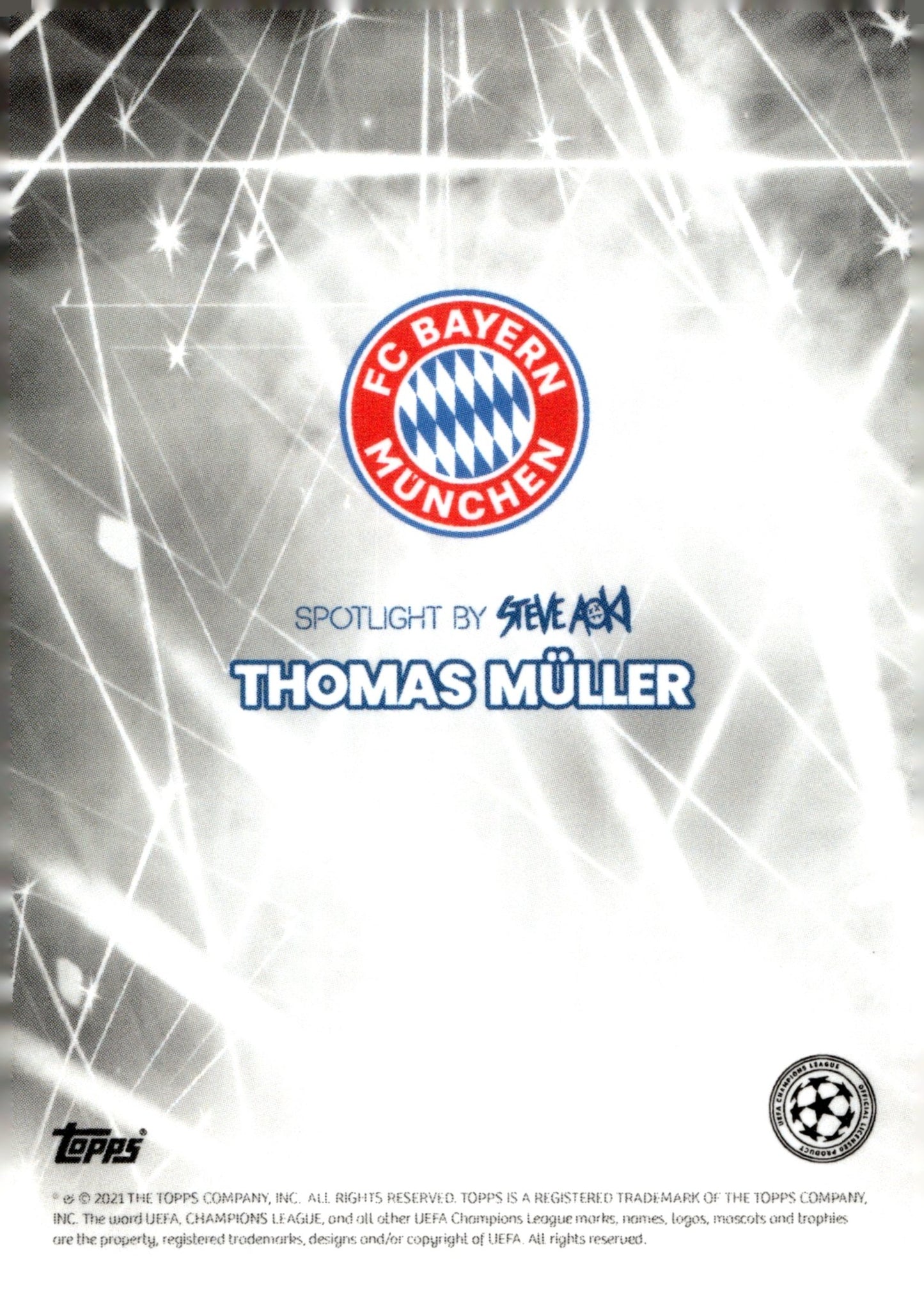 Thomas Muller 2021 - 22 Topps x Steve Aoki UEFA Champions League 08/99 - Collector Store LLC