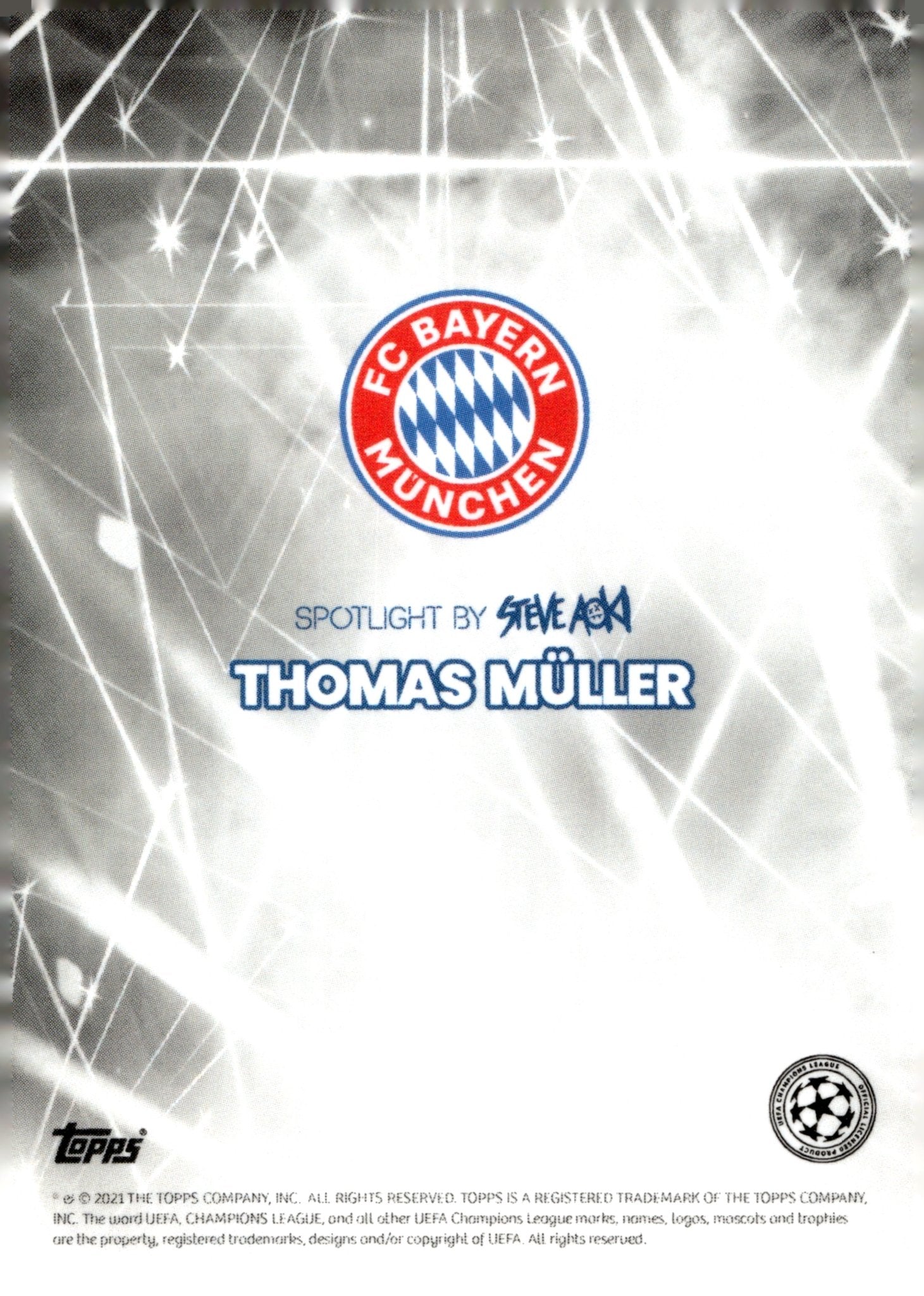 Thomas Muller 2021 - 22 Topps x Steve Aoki UEFA Champions League 08/99 - Collector Store LLC