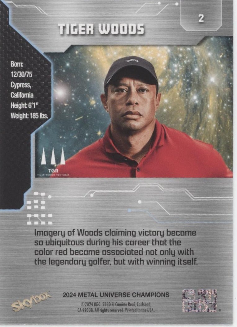 Tiger Woods 2024 Skybox Metal Universe Champions 2 2 - Collector Store LLC