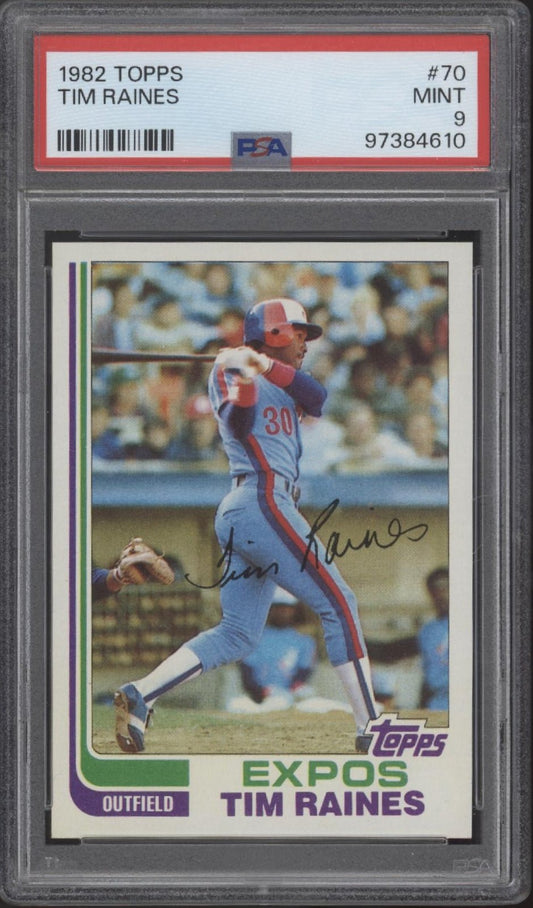 Tim Raines 1982 Topps 70 PSA 9 - Collector Store LLC