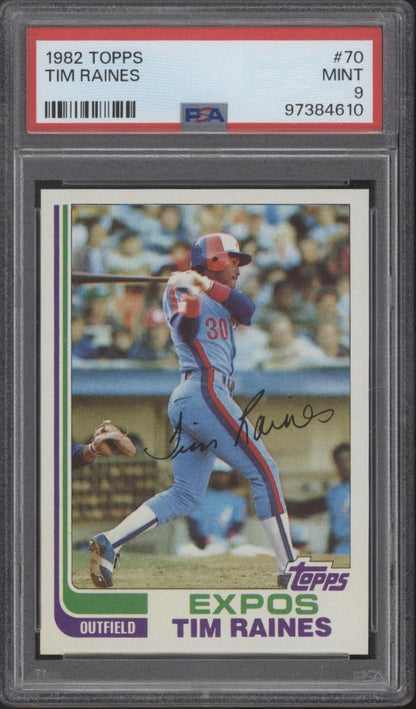 Tim Raines 1982 Topps 70 PSA 9 - Collector Store LLC