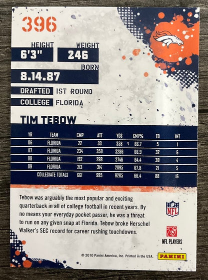 Tim Tebow 2010 Panini Score RC #396 - Collector Store LLC