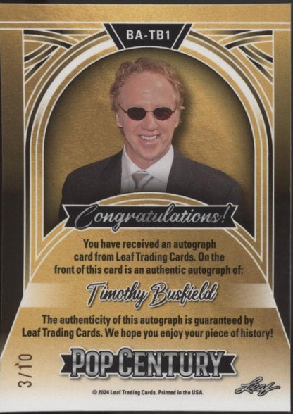 Timothy Busfield 2024 Leaf Pop Century Auto 3/10 #BA - TB1 - Collector Store LLC