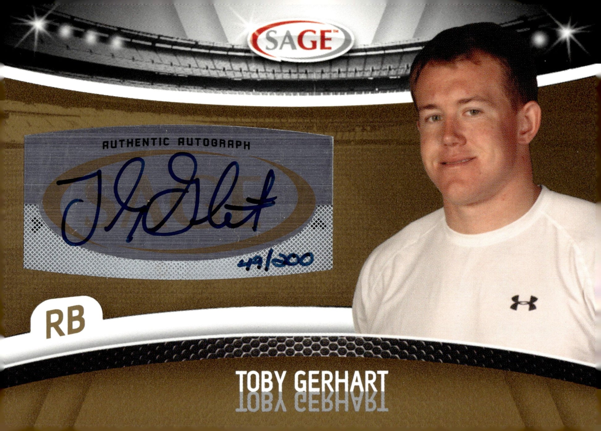 Toby Gerhart 2010 Sage Auto 49/200 #A - 19 - Collector Store LLC