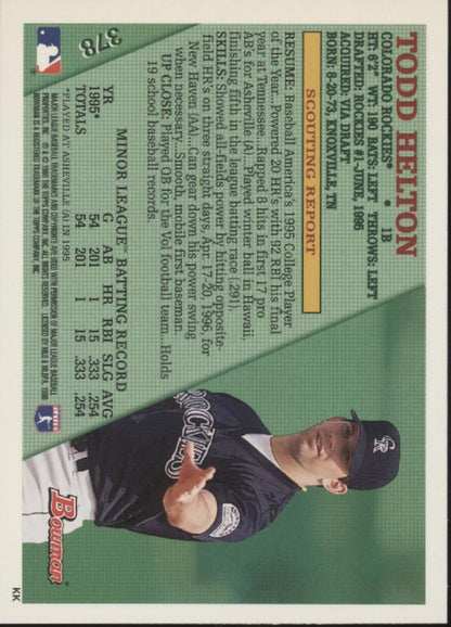 Todd Helton 1996 Bowman #278 - Collector Store LLC