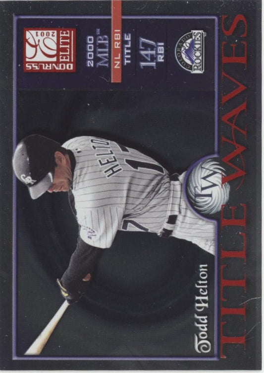 Todd Helton 2001 Donruss Elite Title Waves 1786/2000 TW - 16 - Collector Store LLC