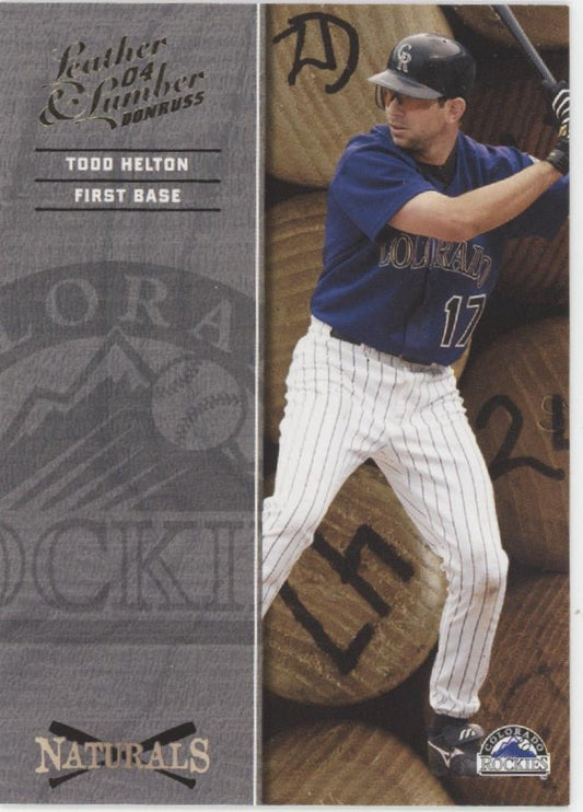 Todd Helton 2004 Donruss Leather & Lumber Naturals 1075/2499 N - 7 - Collector Store LLC