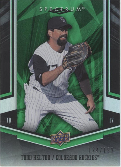 Todd Helton 2008 Upper Deck Spectrum Green 124/199 #33 - Collector Store LLC