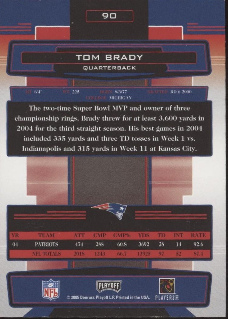 Tom Brady 2005 Playoff Absolute Memorabilia #90 - Collector Store LLC