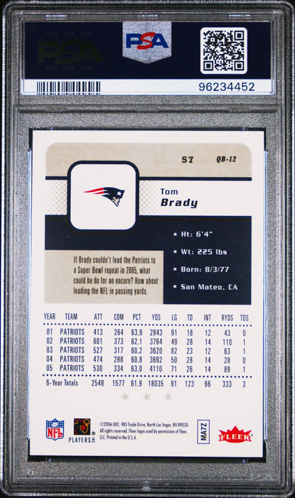 Tom Brady 2006 Fleer #57 PSA 10 - Collector Store LLC