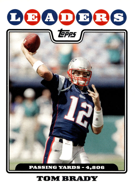 Tom Brady 2008 Topps Leaders Passing Yards 4,806 #286 #2 - Collector Store LLC